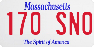 MA license plate 170SN0