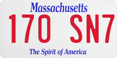 MA license plate 170SN7