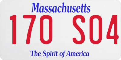 MA license plate 170SO4