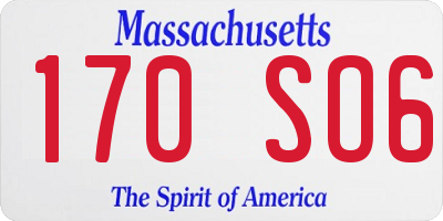 MA license plate 170SO6