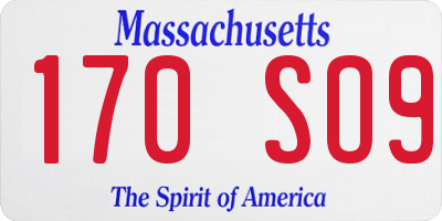 MA license plate 170SO9