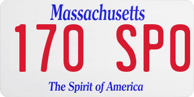 MA license plate 170SP0
