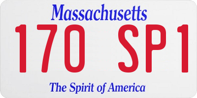 MA license plate 170SP1