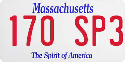 MA license plate 170SP3