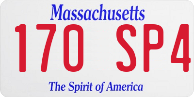 MA license plate 170SP4