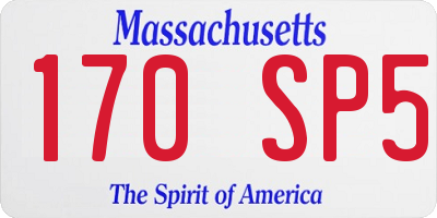 MA license plate 170SP5
