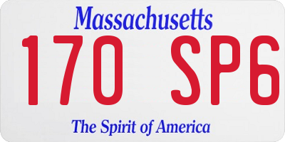 MA license plate 170SP6