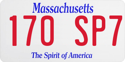 MA license plate 170SP7