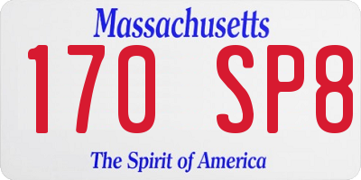 MA license plate 170SP8