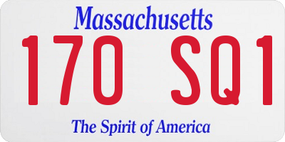 MA license plate 170SQ1