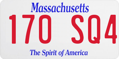 MA license plate 170SQ4
