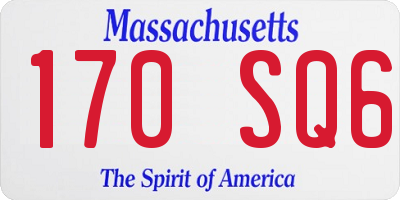 MA license plate 170SQ6