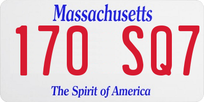 MA license plate 170SQ7