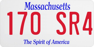 MA license plate 170SR4