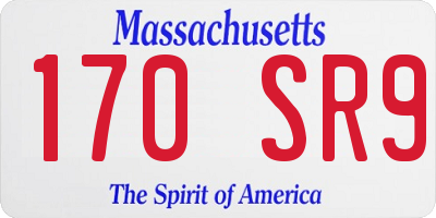 MA license plate 170SR9
