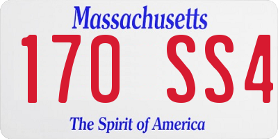 MA license plate 170SS4