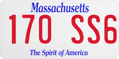 MA license plate 170SS6