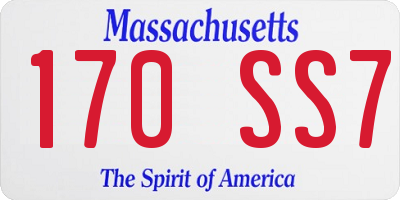 MA license plate 170SS7