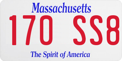 MA license plate 170SS8