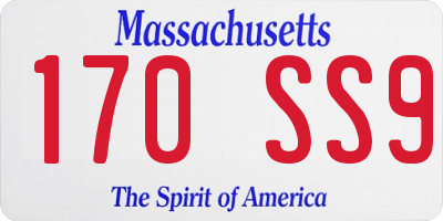 MA license plate 170SS9
