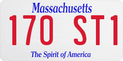 MA license plate 170ST1