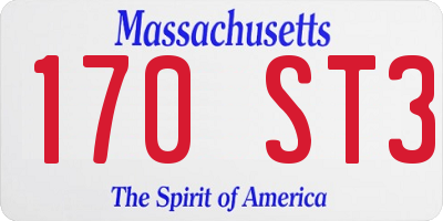 MA license plate 170ST3