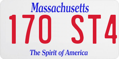 MA license plate 170ST4