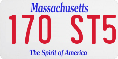 MA license plate 170ST5