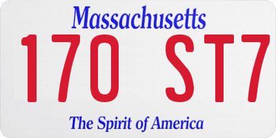 MA license plate 170ST7
