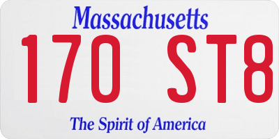 MA license plate 170ST8