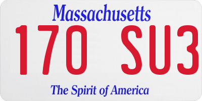 MA license plate 170SU3
