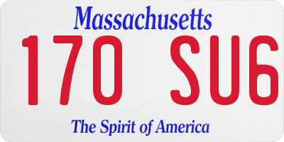 MA license plate 170SU6
