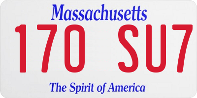 MA license plate 170SU7