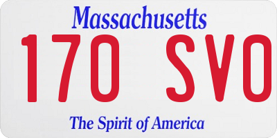 MA license plate 170SV0