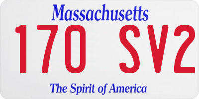 MA license plate 170SV2