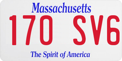 MA license plate 170SV6