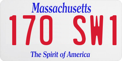 MA license plate 170SW1