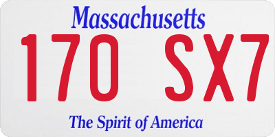 MA license plate 170SX7