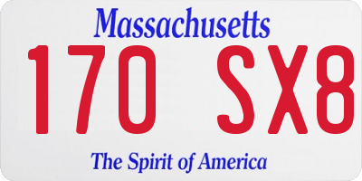 MA license plate 170SX8