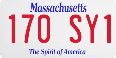 MA license plate 170SY1