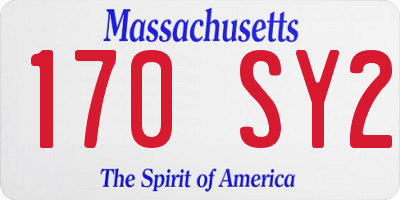 MA license plate 170SY2