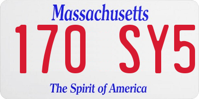 MA license plate 170SY5