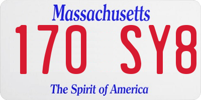 MA license plate 170SY8