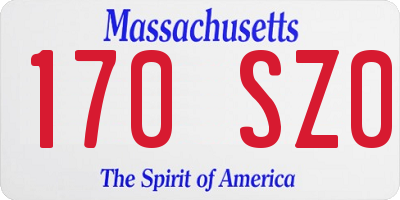 MA license plate 170SZ0