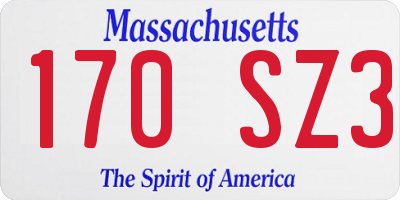 MA license plate 170SZ3