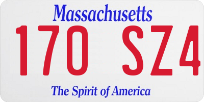 MA license plate 170SZ4
