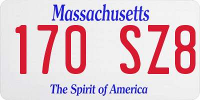 MA license plate 170SZ8
