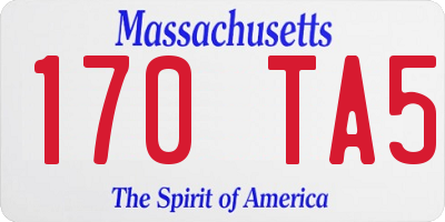 MA license plate 170TA5