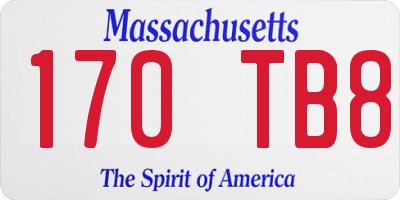 MA license plate 170TB8
