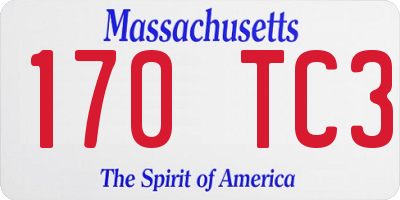 MA license plate 170TC3